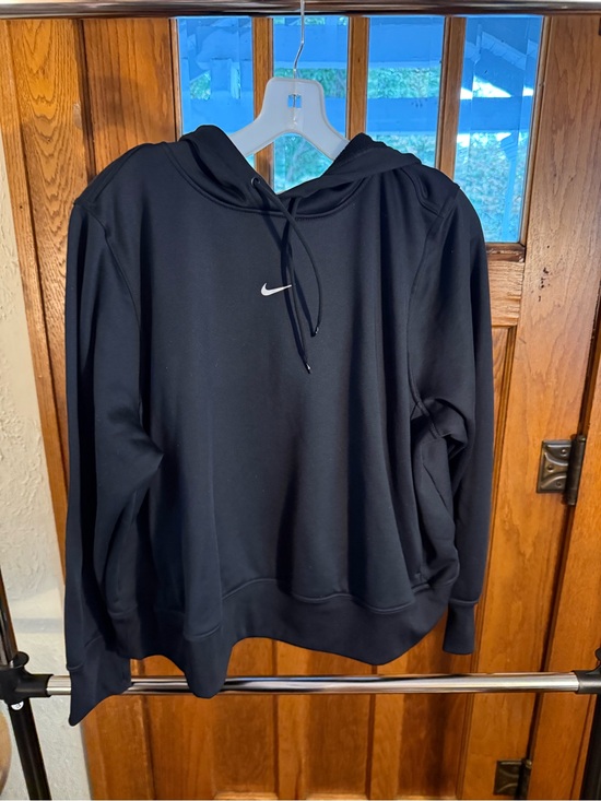 Nike Sweaters - Nike Black Crewneck Hoodie with White Swoosh